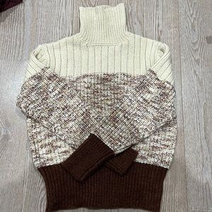 Pink Lily very cozy turtle neck color block sweater